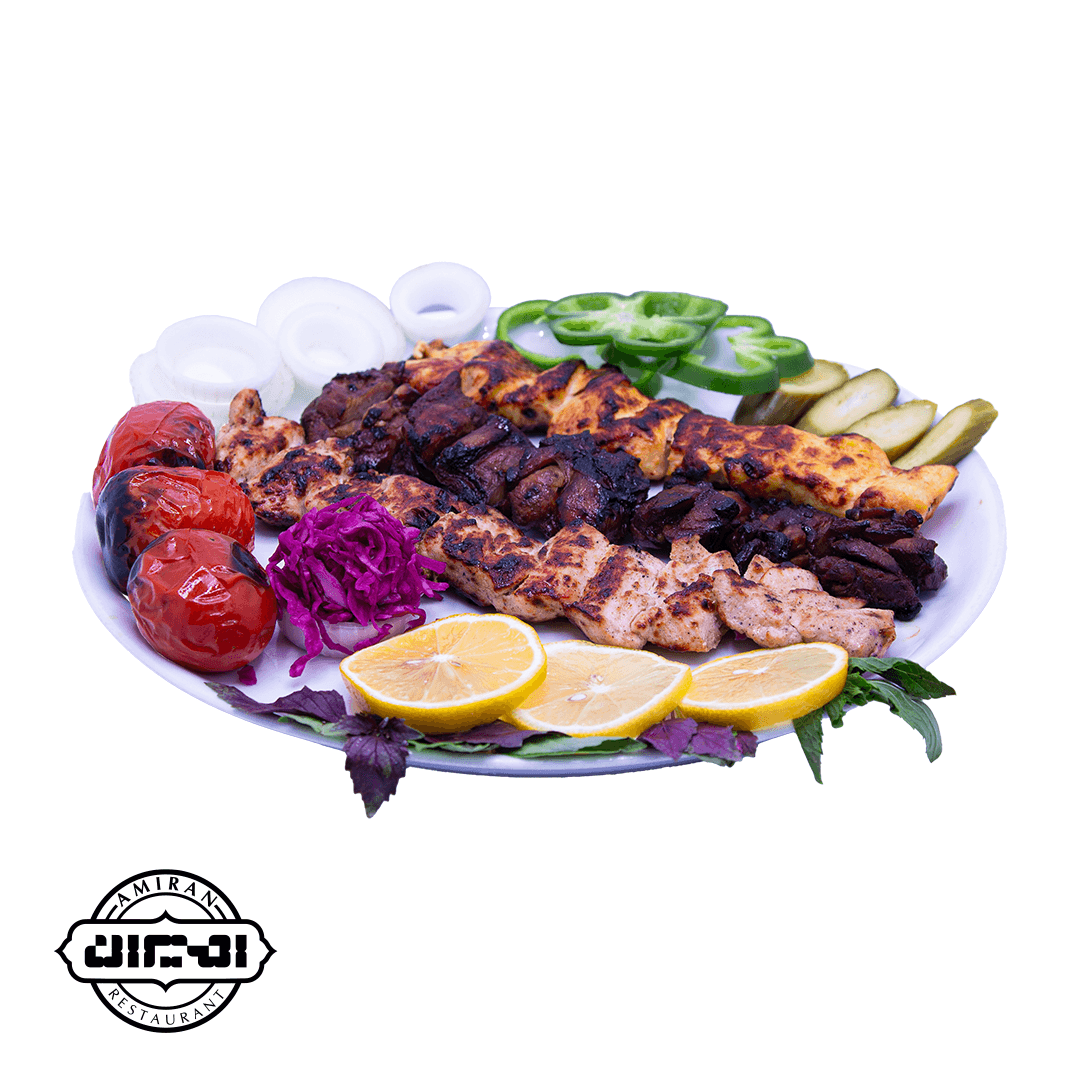 دیس جوجه کباب با دو چلو